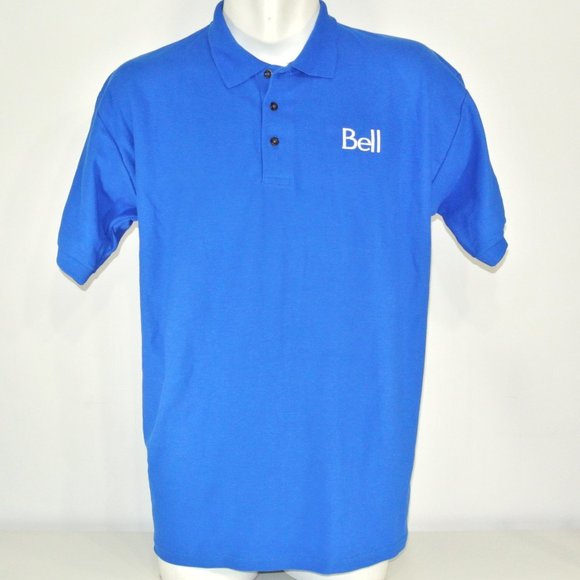 BELL Canada Telephone Employee Uniform Men's Blue Polo Shirt Size M Medium - Picture 3 of 12